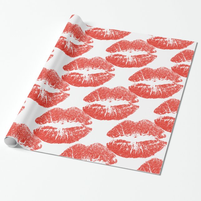 Kissing Red lips Thunder_Cove Wrapping Paper (Unrolled)