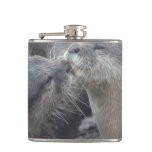 Kissing River Otters Hip Flask