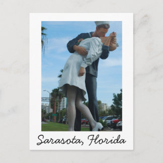 Kissing Sailor, Sarasota, FL Postcard