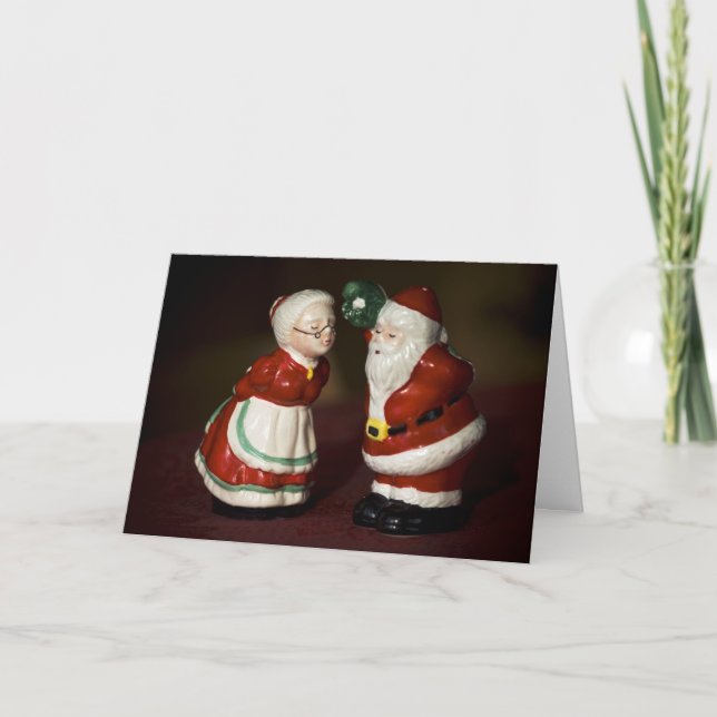 Kissing Santa Holiday Card (Front)