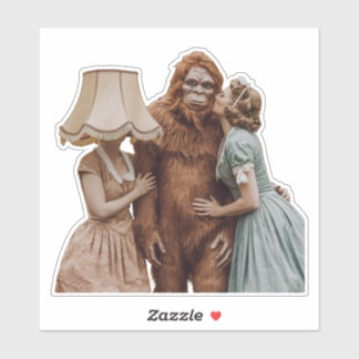 Kissing Sasquatch Sticker