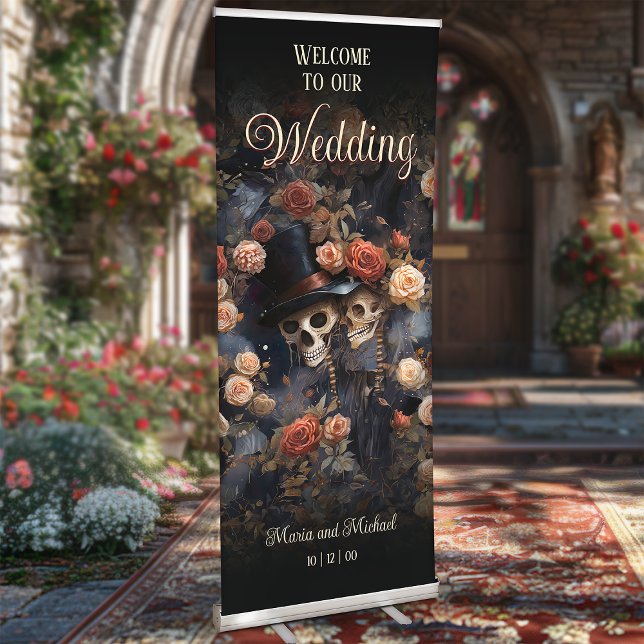 Kissing Skeletons Gothic Wedding Welcome Banner (Creator Uploaded)