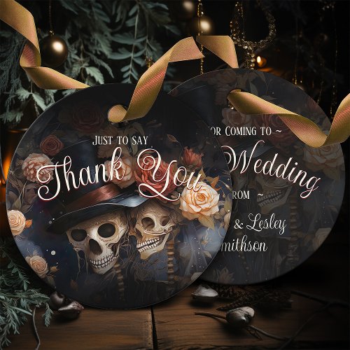 Kissing Skeletons Spooky Vintage Gothic Wedding Favor Tags