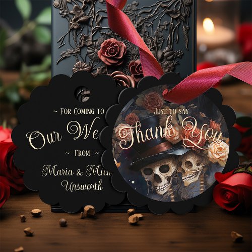 Kissing Skulls Dark Romance Gothic Wedding Favor Tags