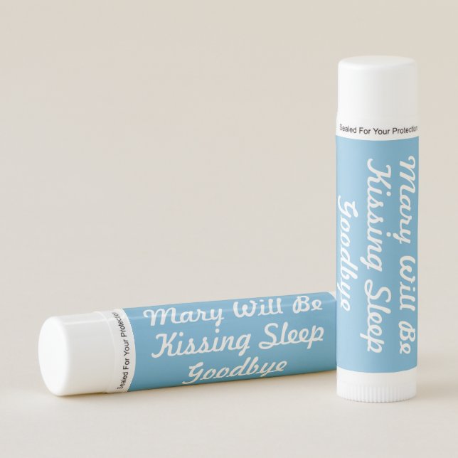 Kissing Sleep Goodbye Baby Shower Lip Balm Favor (Front)