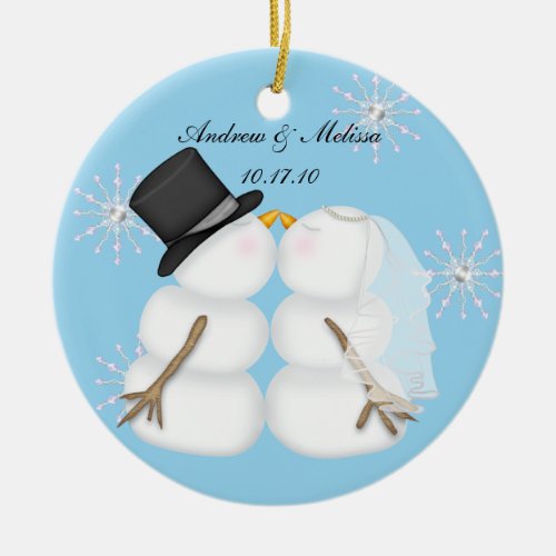 Kissing Snowmen Married Our First Christmas Ceramic Ornament