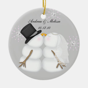 Kissing Snowmen Married Our First Christmas Ceramic Ornament