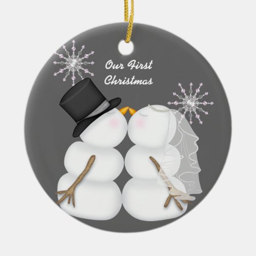 Kissing Snowmen Married Our First Christmas Ceramic Ornament