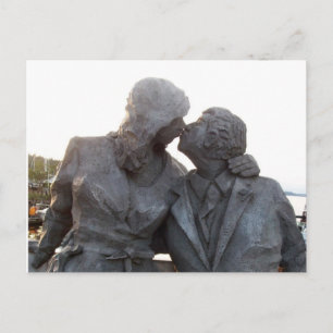 Kissing Statue Postcard
