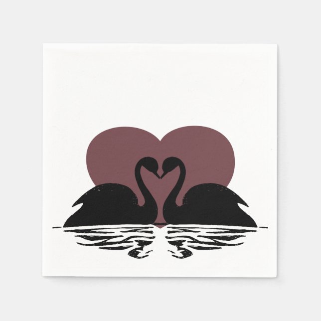 Kissing Swans Napkins (Front)