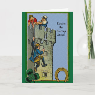 Kissing the Blarney Stone greeting card