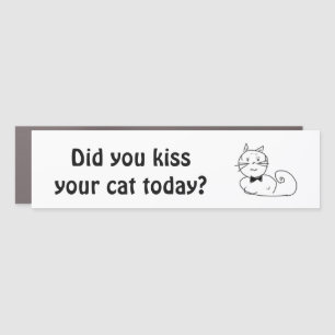 Kissing the cat bumper sticker car magnet