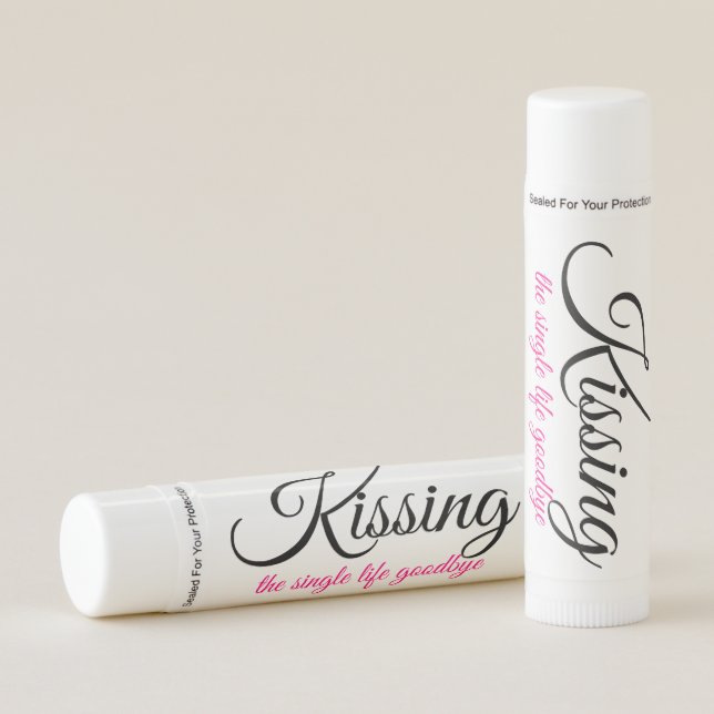 Kissing the single life goodbye bachelorette party lip balm (Front)