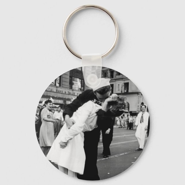 Kissing the War Goodbye at Times Square Keychain (Front)