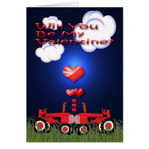 Kissing Tractors under Hearts Cards