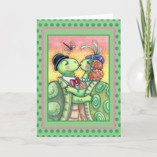 KISSING TURTLE SWEETHEARTS CUTE TARPON VALENTINE HOLIDAY CARD