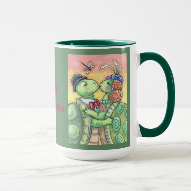 Kissing Turtles VALENTINE COMBO MUG Grn *Customize (Right)