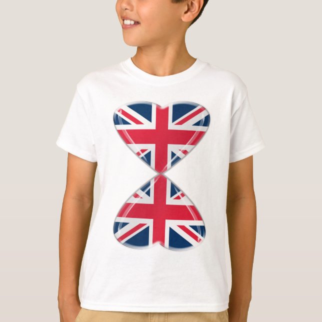 Kissing UK Hearts Flags T-Shirt (Front)