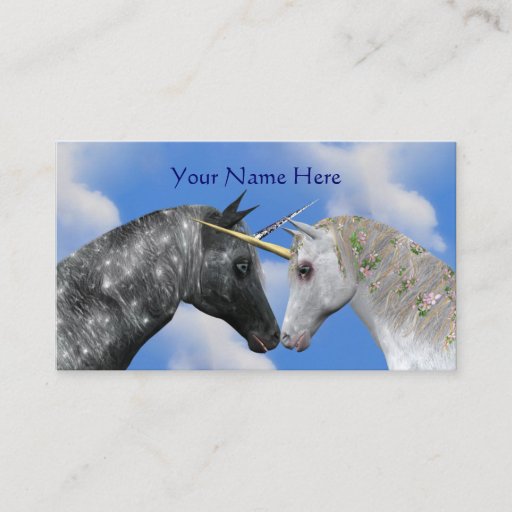 Customizable Kissing Unicorns Fantasy Horse Business Card