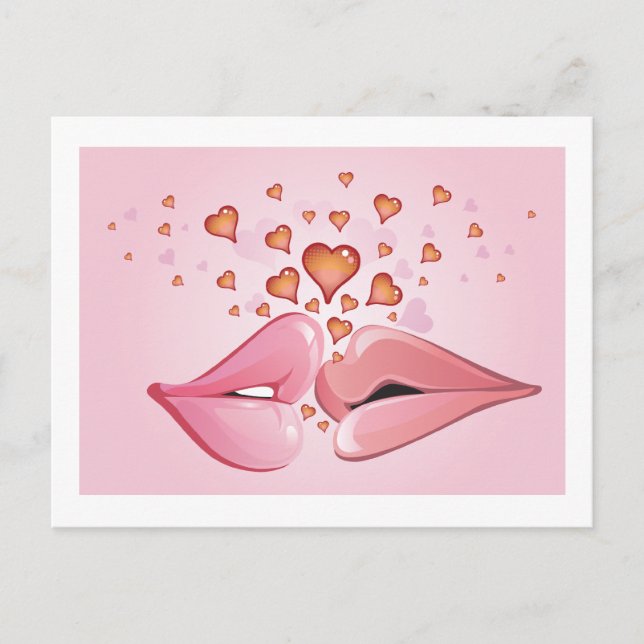Kissing Valentine Postcard (Front)