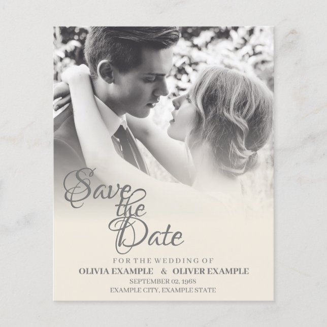 Kissing wedding couple in monochrome (Front)