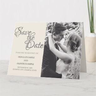 Kissing wedding couple in monochrome card
