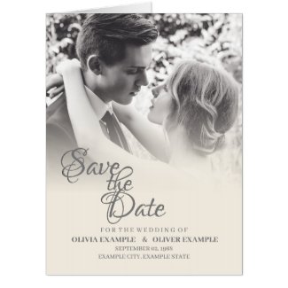 Kissing wedding couple in monochrome card