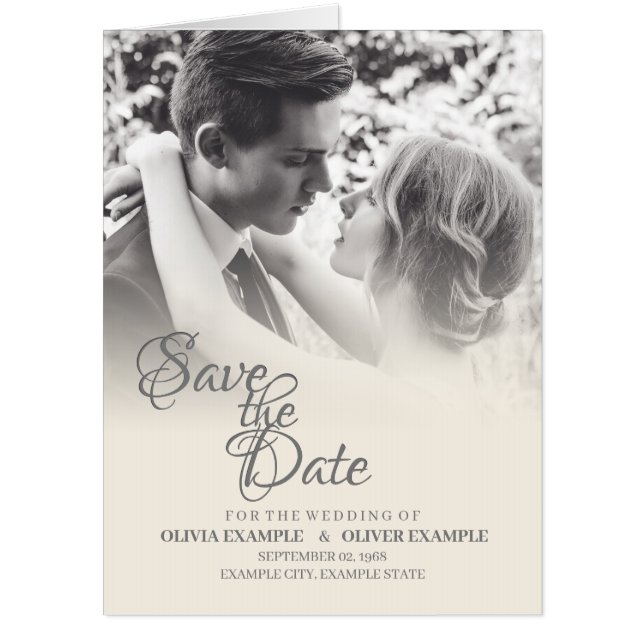 Kissing wedding couple in monochrome card (Front)