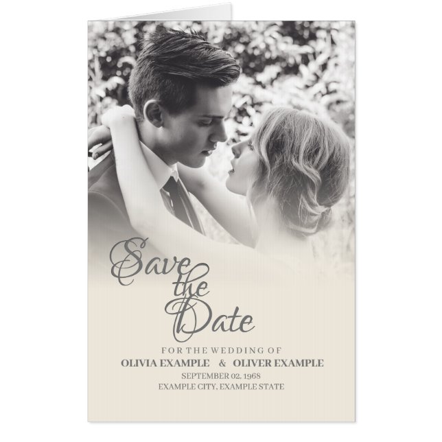 Kissing wedding couple in monochrome card (Front)