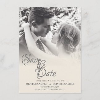 Kissing wedding couple in monochrome enclosure card