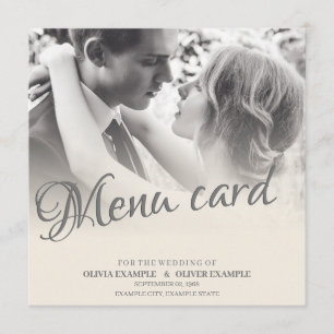 Kissing Wedding Couple in Monochrome Menu