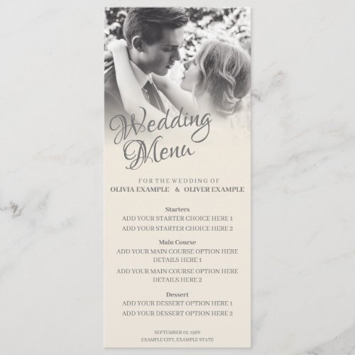 Kissing Wedding Couple in Monochrome Menu