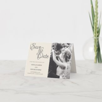 Kissing wedding couple in monochrome note card