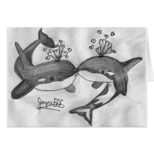 kissing whales cards (Front Horizontal)