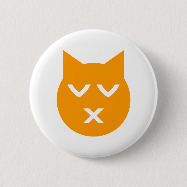Kissing with Closed Eyes Emoji Cat Button (Front)