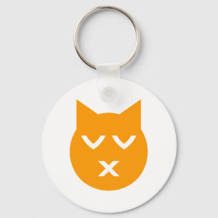 Kissing with Closed Eyes Emoji Cat Keychain
