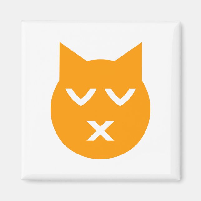 Kissing with Closed Eyes Emoji Cat Magnet (Front)