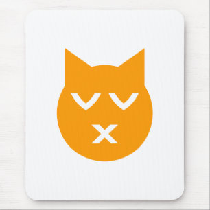 Kissing with Closed Eyes Emoji Cat Mouse Pad