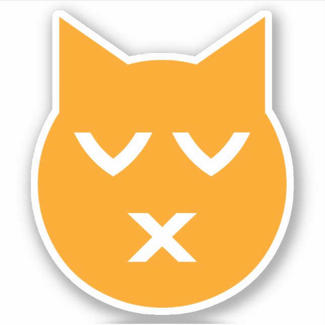 Kissing with Closed Eyes Emoji Cat Sticker (Front)
