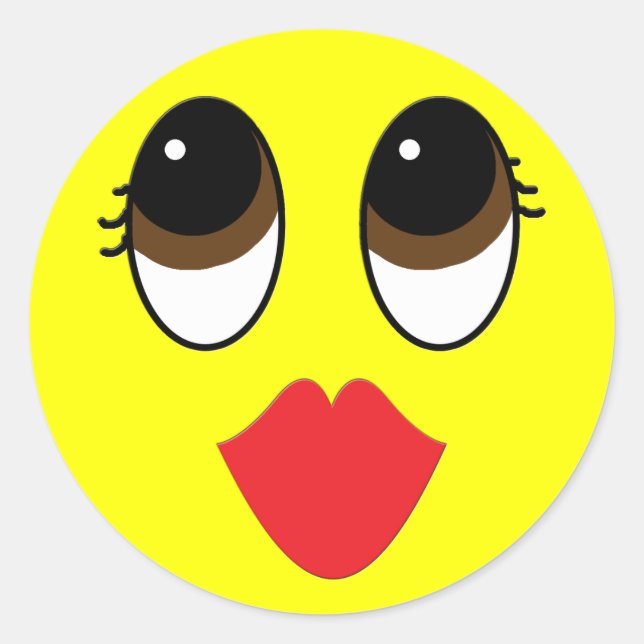 Kissy Face Classic Round Sticker (Front)