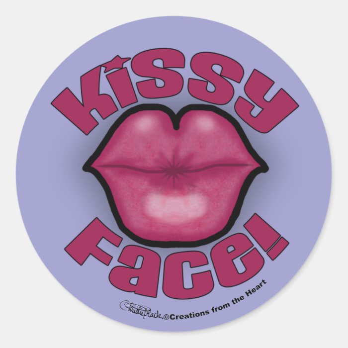 Kissy Face Lips Classic Round Sticker | Zazzle