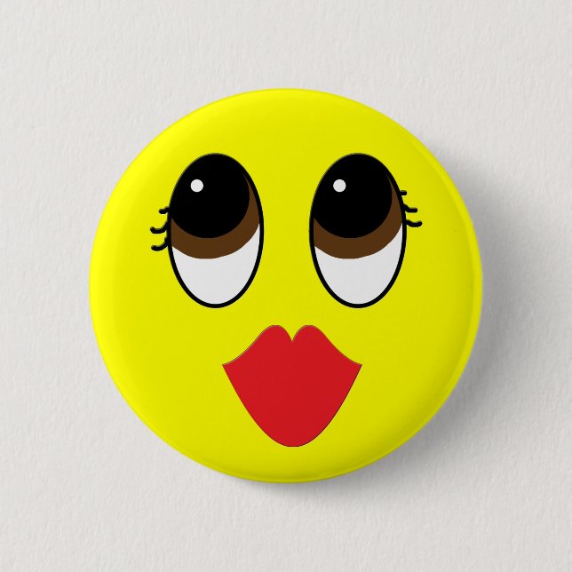 Kissy Face Pinback Button (Front)