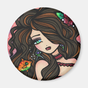 "Kissy Fish" Mermaid Magnet