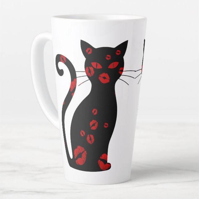 Kissy Kat Latte Mug (Left Angle)