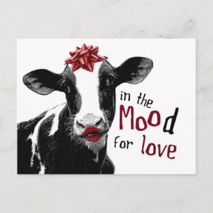 Kissy Lips Cow in the MOOd for Love Postcard