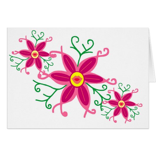Kissy lips flower cards (Front Horizontal)