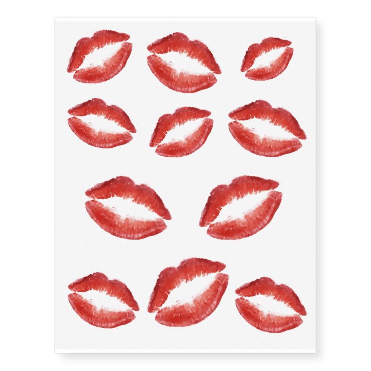 Kissy Lips Tattoos | Zazzle