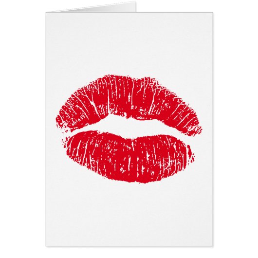 Kissy Red Kissing Lips Cards (Front)