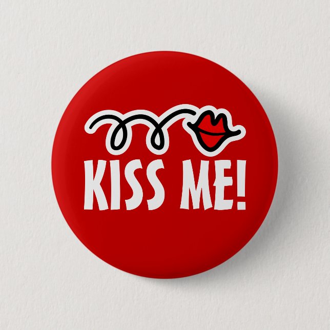 Kissy red lips button (Front)