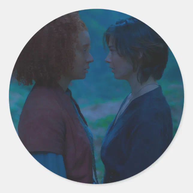 Tanthamore Kit and Jade (Tanthamore) Almost Kissing Classic Round Sticker | Zazzle